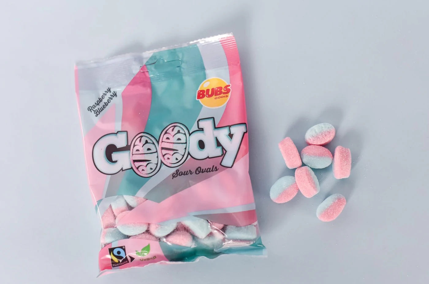 Godis Goody Sour Ovals Raspberry & Blueberry - BUBS